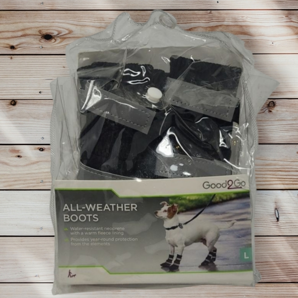 NEW - GOOD2GO NEOPRENE ALL WEATHER FLEECE LINING REFLECTIVE DOG BOOTS SIZE LARGE